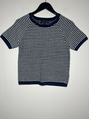 Barefoot Dreams CozyChic Ultra Lite Striped Sweater Small Short Sleeve Top